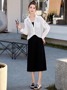 防晒衬衫吊带连衣裙两件套女2025春夏宽松显瘦休闲高级感套装裙图片