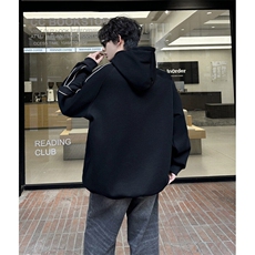 抖音得物二开高品质25春装重磅全棉缉明线撞色连帽卫衣外套CM39，男装卫衣，电商A486