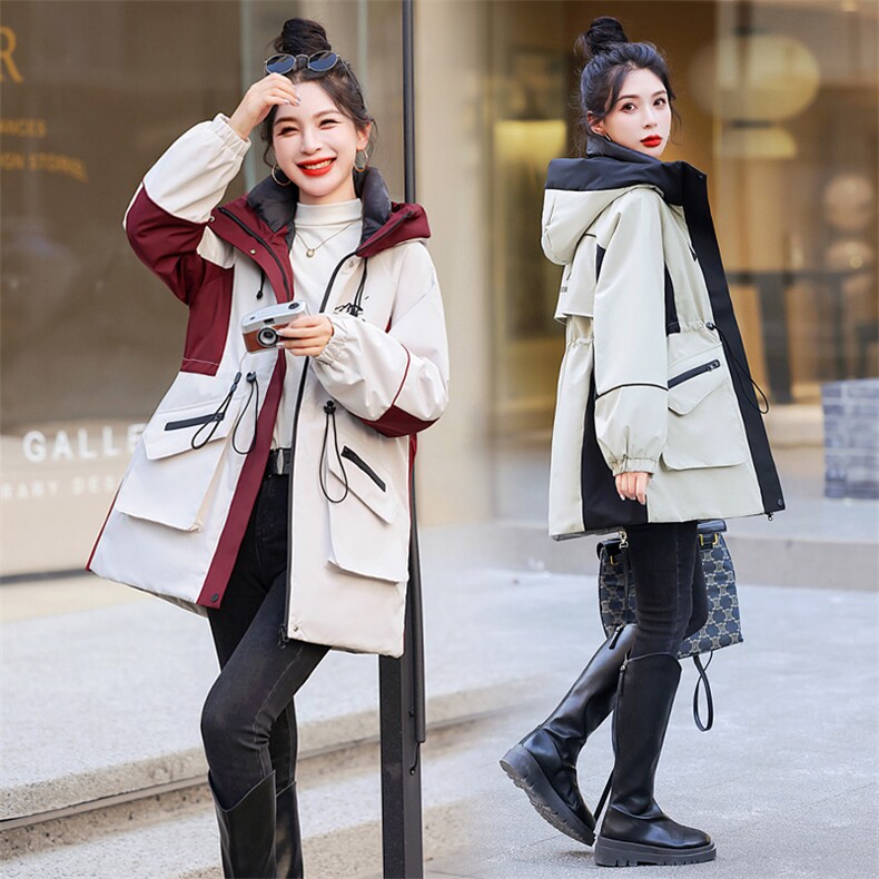 现货新款冬装2024年宽松休闲连帽羽绒棉棉衣，女装棉衣/棉服，江南富贵女