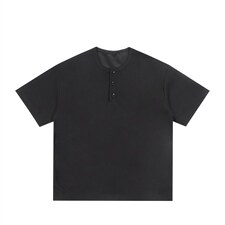 2026男装250克夏季亨利领宽松短袖T恤夏装半袖打底衫S398特P16，男装T恤，电商A233-1