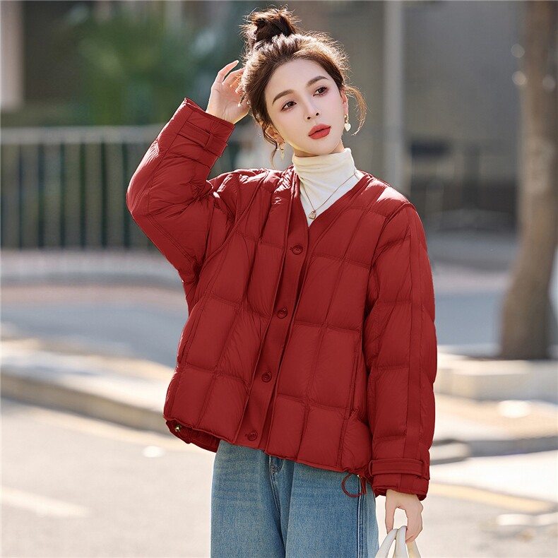 2026冬装新款简约时尚时髦拼接90绒羽绒服,女装羽绒服,美沁