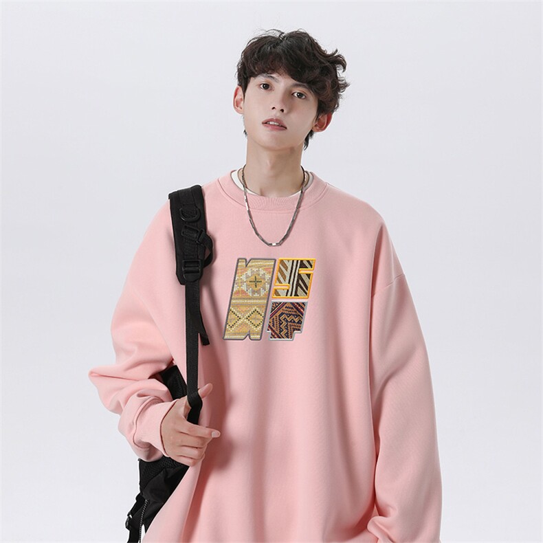 抖音品质秋季新款仿棉圆领卫衣wycm3888-特批28控49,男装卫衣,星座605(原A050)