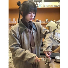 布洛克风呢料撞色外套春夏新款D328-JK12-P128，男装夹克，电商D328