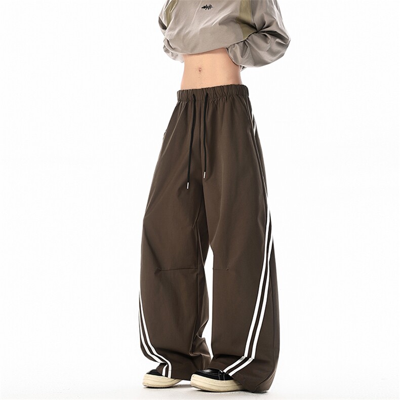 抽绳松紧腰休闲裤Ins小众设计感高街运动裤K910TP35控78无差价，女装休闲裤，电商A102B