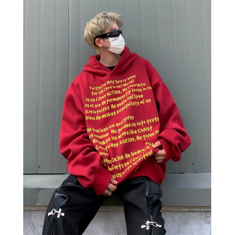 美式高街重磅连帽卫衣男女潮牌潮流字母印花帽衫Y8048-P50,男装卫衣,星座1109-3