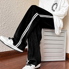 港风抖音品质欧绒休闲裤长裤拖地裤A014-DY2181-P60控88，男装休闲裤，电商A014