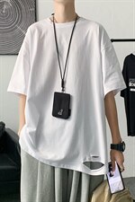 100纯棉好品质港风宽松百搭t恤男短袖破洞半袖体恤WT04-P25，男装T恤，电商A426-1(原A430-1)