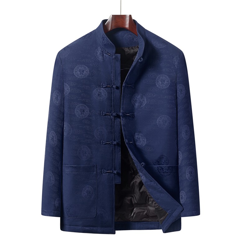 风冬季立领长袖休闲时尚男士唐装羽绒服爸爸装TR21815-P190，男装羽绒服，星座1105-3