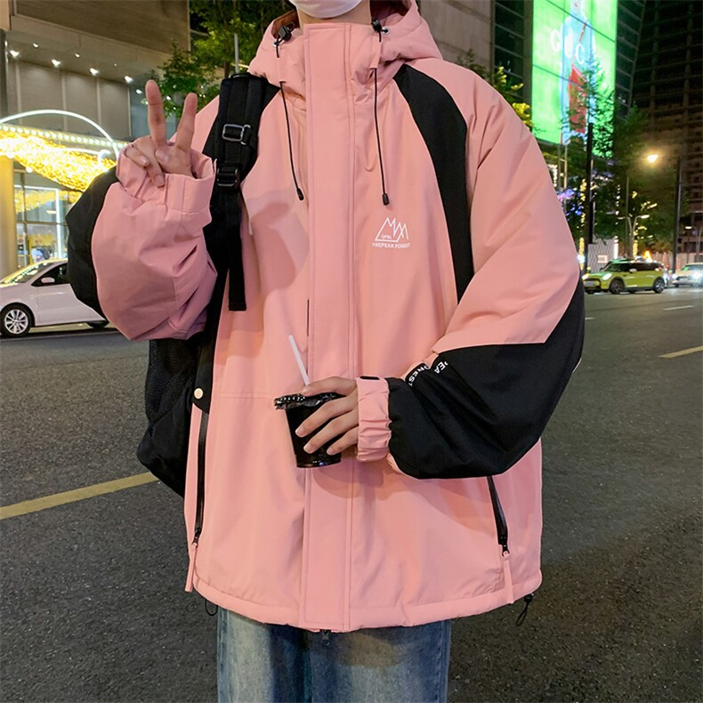港风冲锋衣棉衣男防风防水棉服棉袄大码外套上衣,男装夹克,电商D325