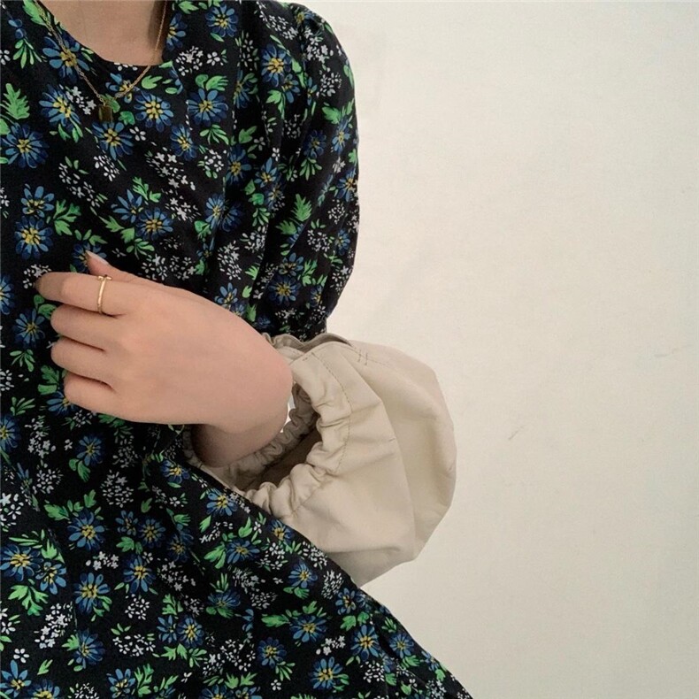 夏季新款热带雨林碎花连衣裙，女装连衣裙，tōkō-sen