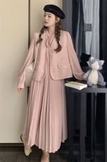 【现货】2025新款小香风马甲连衣裙两件套8832P145K198，女装套装/套裙，2C269