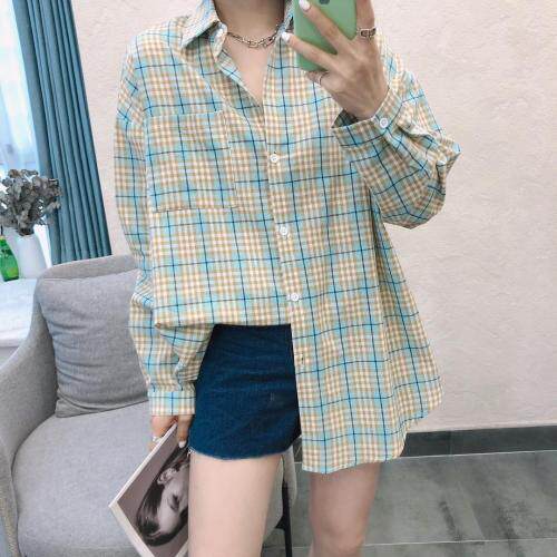 春夏格子衬衫，女装衬衫，变色鸟(4F)