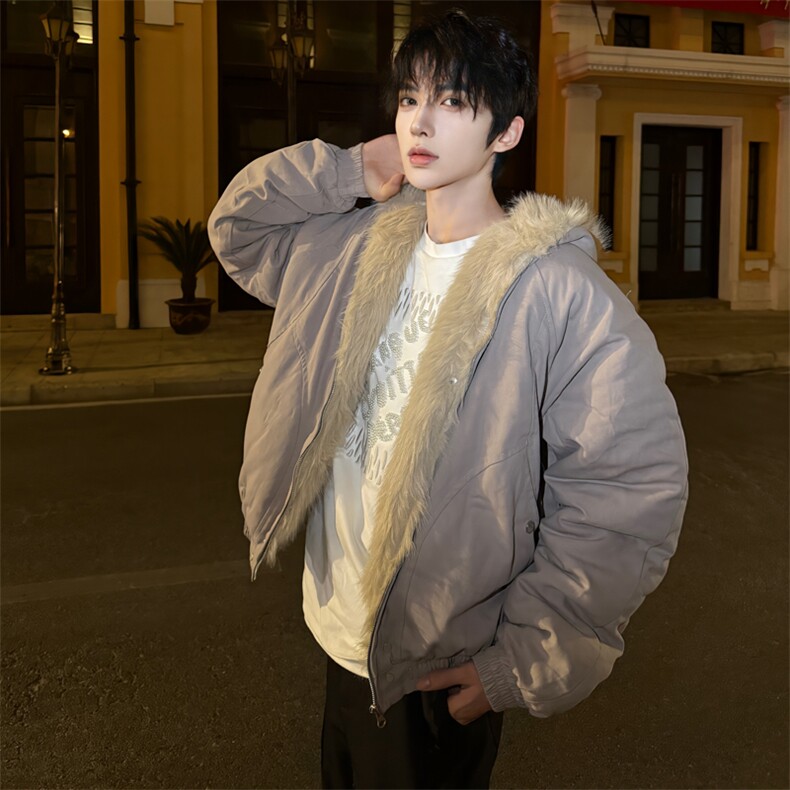 （自家图）毛领连帽棉服外套男女保暖小众设计感棉衣潮3007-P125,男装棉衣,星座910-5