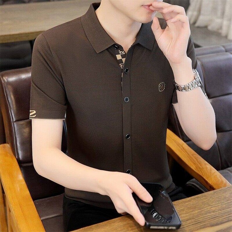 7963-P70夏季休闲时尚短袖毛衣男打底衫欧货T恤潮牌针织衫,男装T恤,电商D310B-1