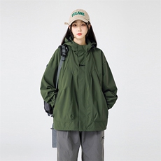冲锋衣男女秋季中性潮流连帽刺绣外套学院风青年A266-JK8011-P45，男装夹克，电商A266
