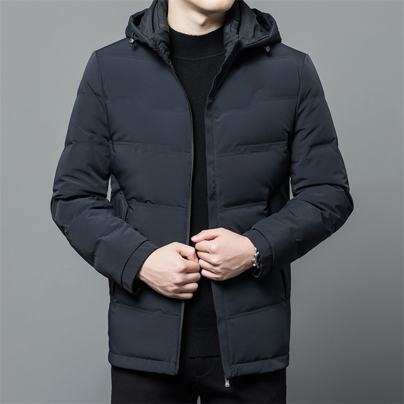 CAH1802钱塘2020-2冬季厚款商务休闲简约连帽中年男士羽绒服P240,男装羽绒服,钱塘207-2