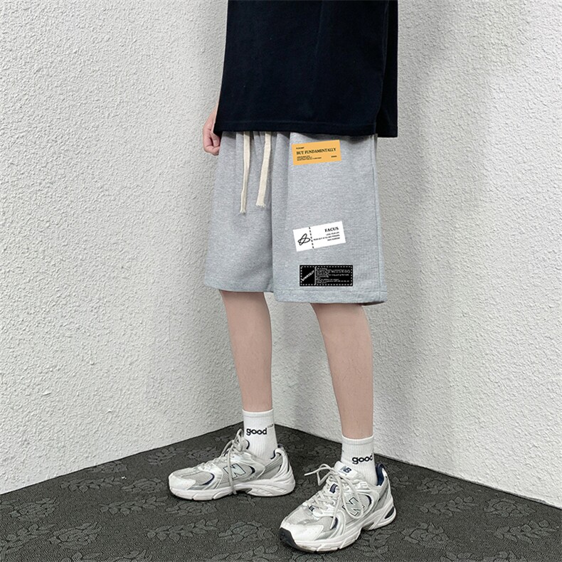 HD74118-P22华夫格短裤男大码宽松五分裤男直筒中裤,男装休闲裤,电商A040