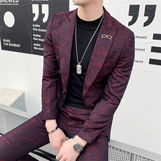 休闲西服套装男两件套新浪结婚礼服提花西装A470-TZ07，男装西服套装，电商A207