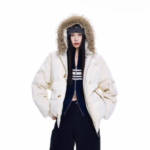 可卸大毛领情侣派克棉服男冬美式扣子连帽保暖棉衣女G1171 TP105图片