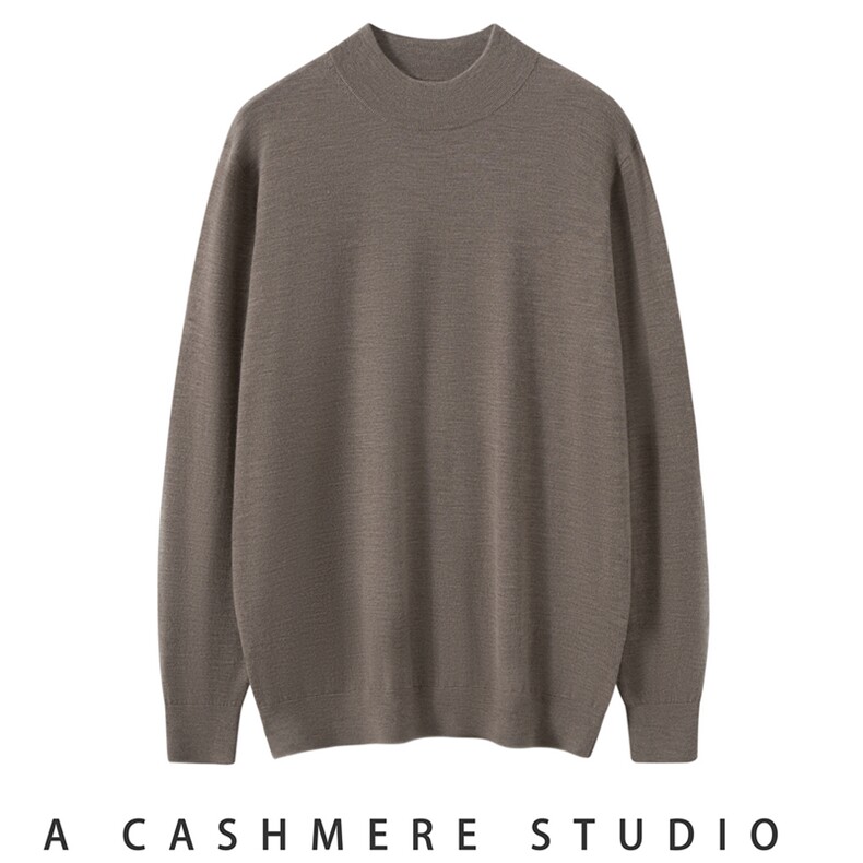 2025年秋季半高时尚百搭通勤简约休闲长袖，男装羊绒套衫，朝思纯山羊绒