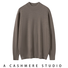 2025年秋季半高时尚百搭通勤简约休闲长袖，男装羊绒套衫，朝思纯山羊绒