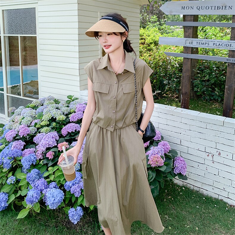 新款现货主推夏季薄款工装套装9837-P125-K188,女装套装/套裙,2C129