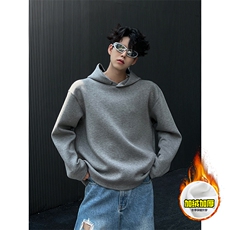 480G重磅加绒硬挺boxy男女秋冬美式高街结构一粒扣连帽卫衣厚外套，女装短外套，电商A486