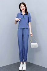 炸街天丝牛仔套装女夏2025新款休闲时尚网红减龄薄款束脚裤两件套，女装套装/套裙，依路服饰