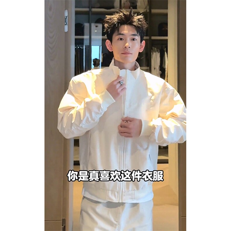 26春装新款美拉德立领飞行夹克boxy廓形休闲百搭外套上衣开衫外套,男装夹克,电商A443