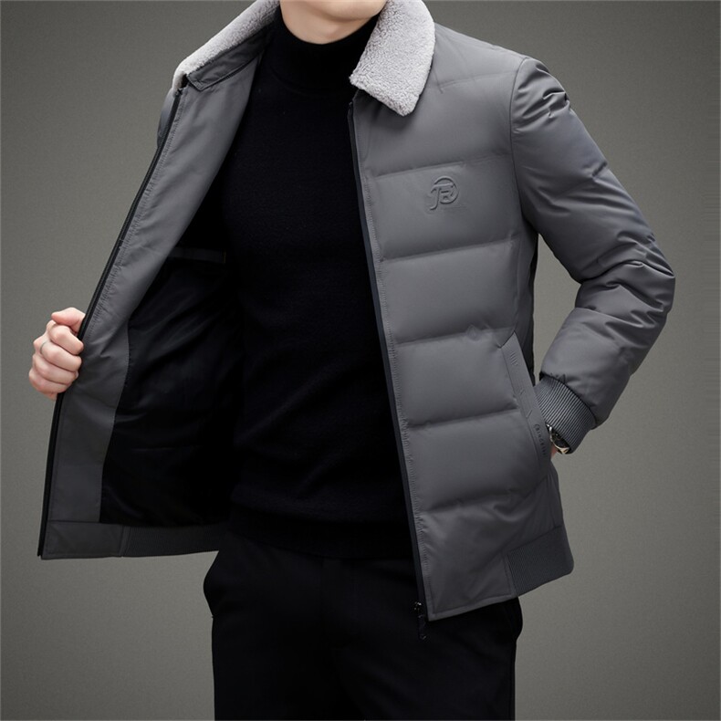 CAH2801钱塘2020-2商务休闲翻领简约冬季厚款中年男士羽绒服P200,男装羽绒服,钱塘207-2