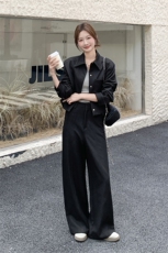减龄气质时尚翻领上衣休闲裤套装女春秋ootd巨好看大方得体两件套，女装套装/套裙，2C088