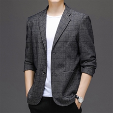 单排扣春季长袖时尚西服中老年2023年翻领口袋上衣SFT9610，男装西服，电商B212（原钱塘6029）