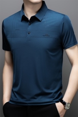 夏季男士短袖polo衫中青年休闲宽松翻领冰丝薄款T恤QSD1258-P40，男装Polo衫，星座1105-3