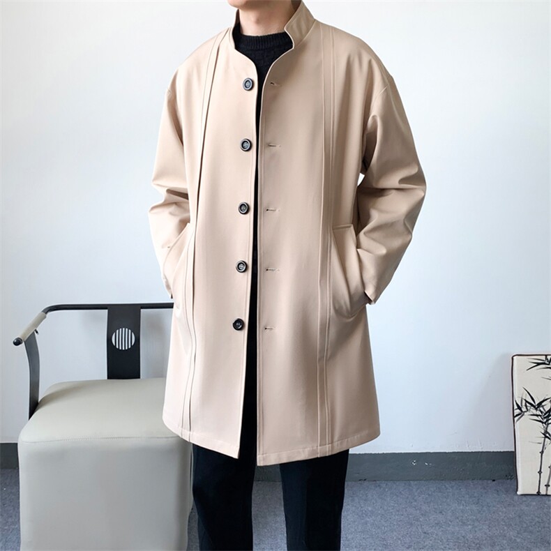 新中式得物精品】风衣男大衣男中长款新风SU5-P95-爆景B,男装风衣,星座401