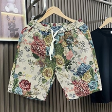 民族风花色提花休闲短裤男女夏季潮牌直筒时尚情侣装裤子D30200，男装牛仔裤，星座601-2