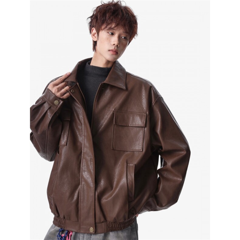 档口图现货定制面料工装皮衣夹克1209-1-JK29-P105，男装夹克，星座1209-1