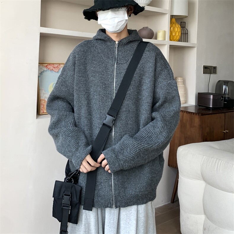 秋冬加厚加绒男连帽开衫针织衫外套带帽毛衣M600-P75,男装针织衫/毛衣,星座1212