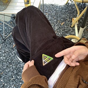 22秋 新款灯芯绒宽松休闲港风oversize休闲长裤 B266-X829-P60图片