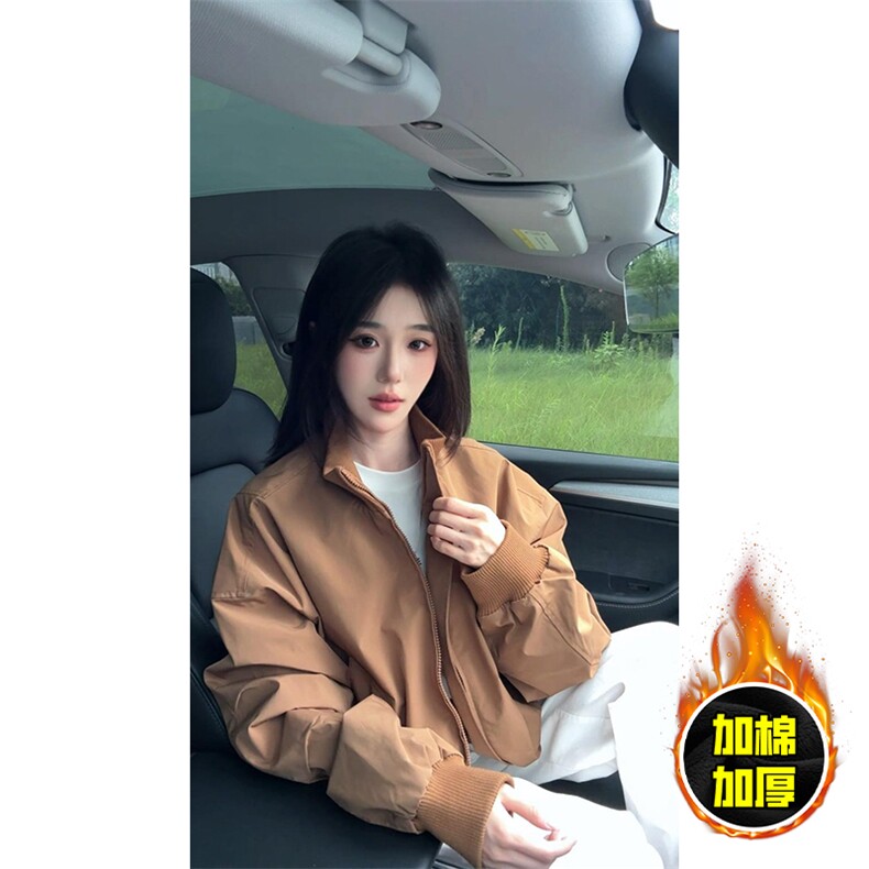 现货冬季美拉德立领飞行夹克廓形高街棒球服加棉加厚棉衣外套,男装夹克,电商A486-1