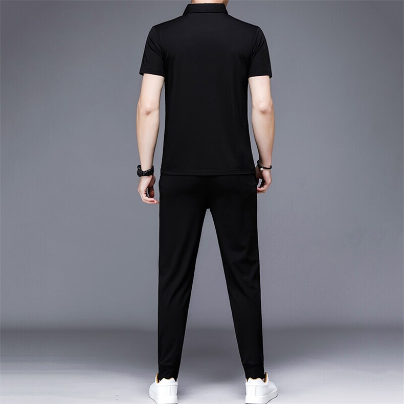 HP516夏季新款男士休闲套装刺绣男装百搭二件套,男装休闲套装,电商B360