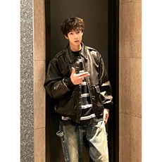 网图现货春季工装夹克皮衣飞行员外套1209-1-JK19-P90主推可谈，男装夹克，星座1209-1