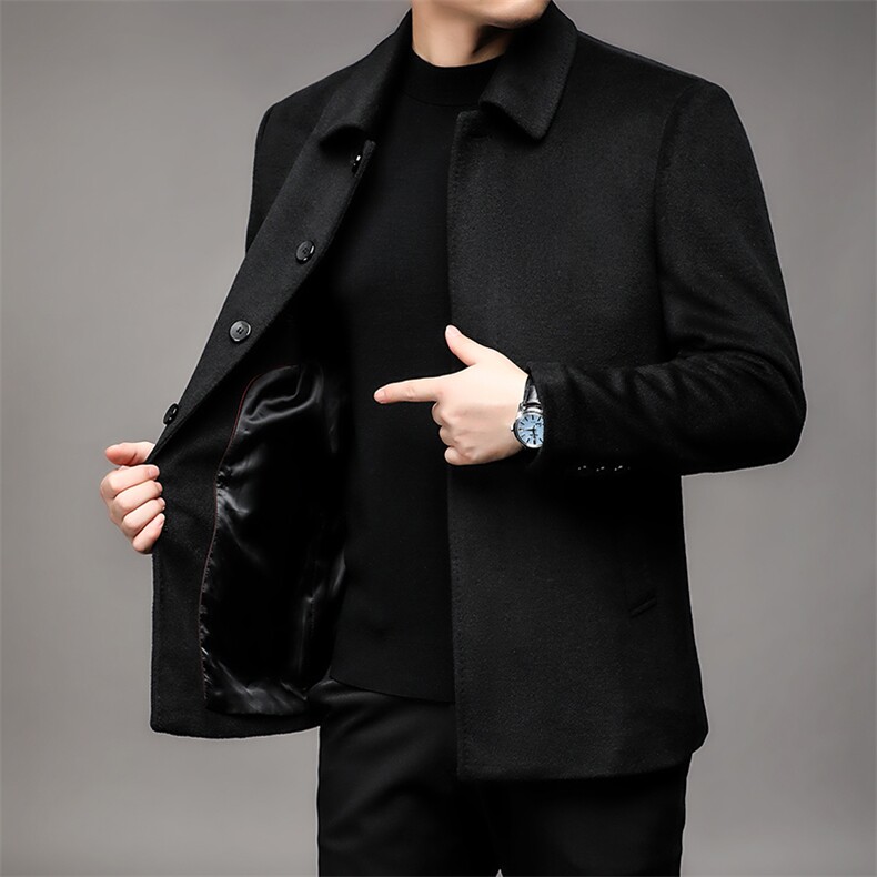 AH23341羊毛中年男士秋款商务休闲简约翻领外套,男装夹克,钱塘207-3