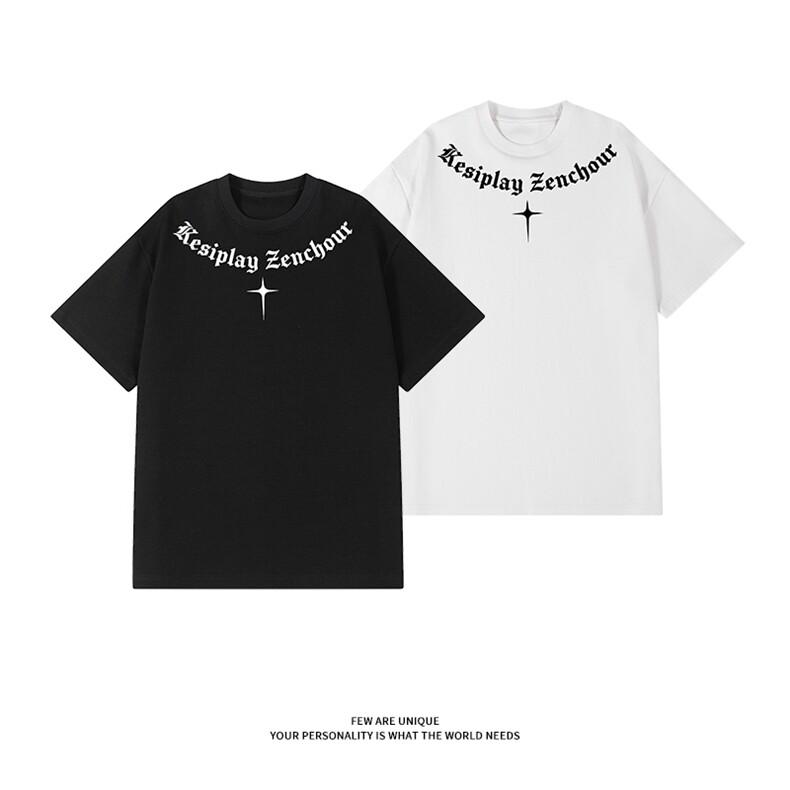 夏季重磅短袖T恤印花潮牌宽松t恤半袖上衣男女XT63098-TP1839，男装T恤，电商A102