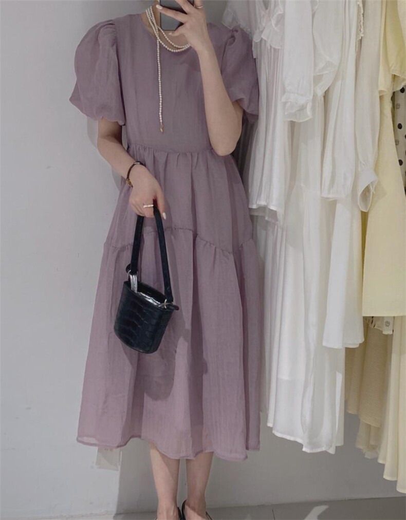 长款连衣裙，女装连衣裙，驿谷