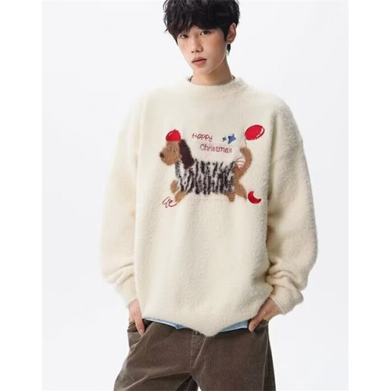 潮牌斑点狗印花圆领卫衣男女秋冬宽松休闲情侣装套头上衣M448，男装卫衣，星座1116A（原606A-3）