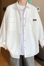 港风华夫格工装衬衫大码M-5XL情侣衬衣男长袖衬衫男CS7754P45控80，男装衬衫，星座227-7