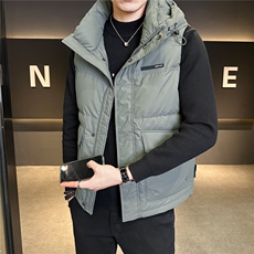 高蓬松鸭绒加厚连帽羽绒马甲男女同款冬季外穿保暖背心M157-P120，男装羽绒服，电商A237