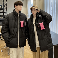 PU皮羽绒服冬季新款宽松港风白鸭绒情侣外套YR918-P150(控价198元，男装羽绒服，星座214-3