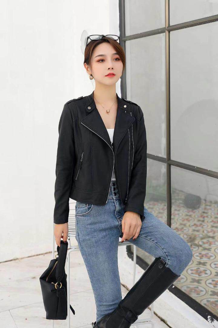 【现货】秋季新款！唯芬8860款短款皮外套皮衣机车风，女装皮衣，唯 芬