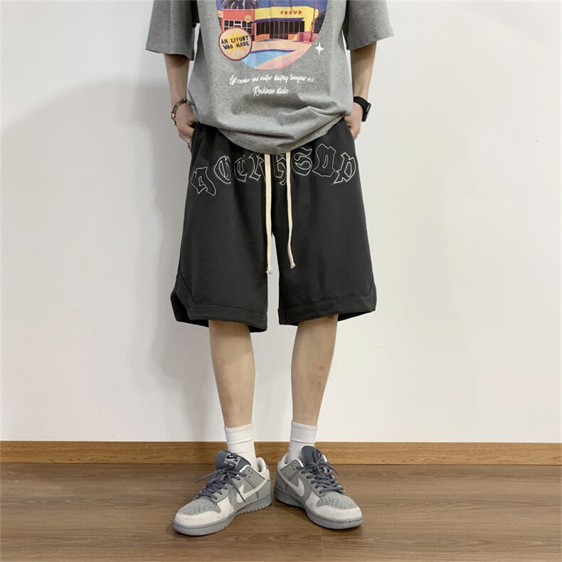 夏季ins潮牌宽松休闲运动五分裤高街西海岸刺绣短裤男K3091-P30,男装休闲裤,星座512-2